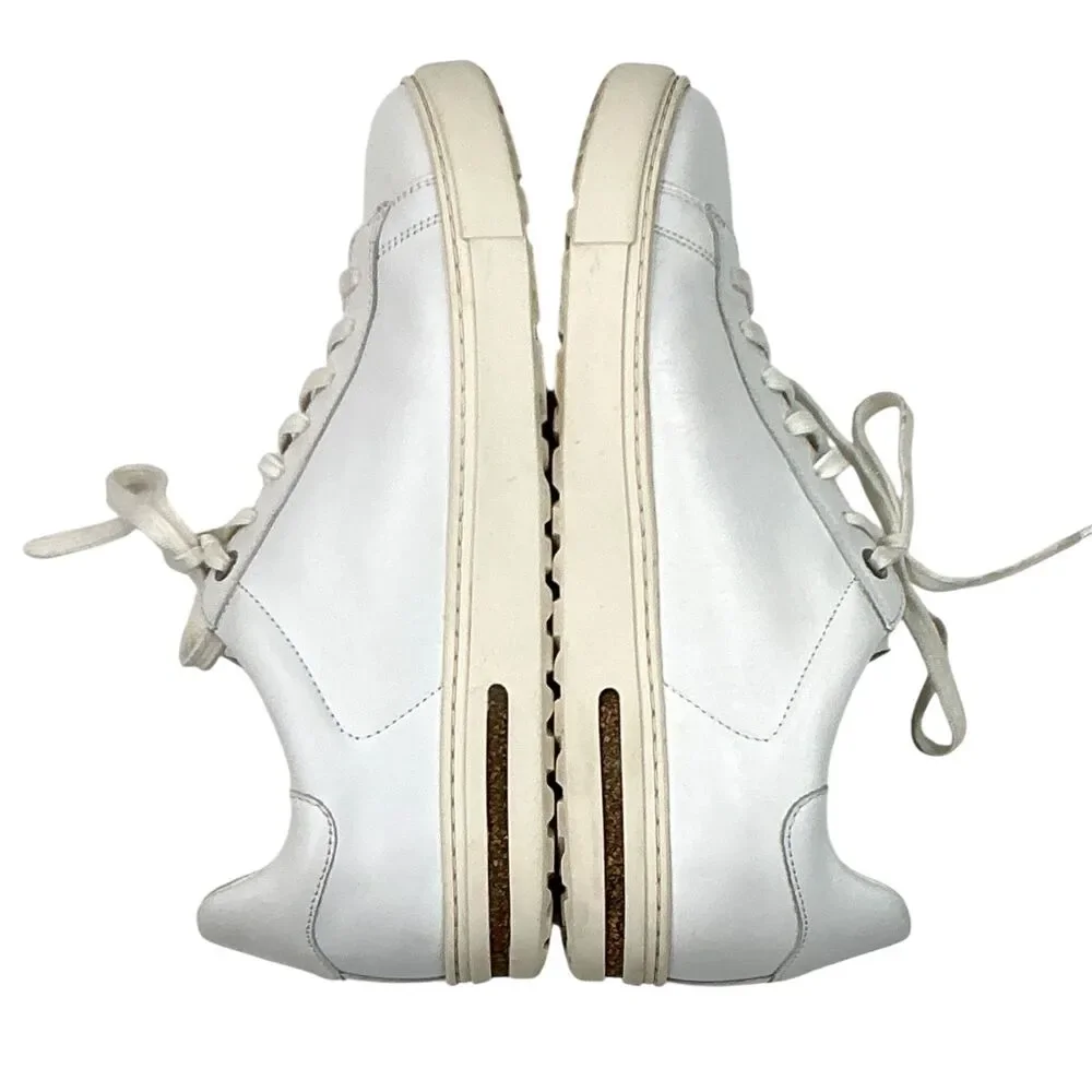 Birkenstock Bend Low White Leather Sneakers Women's Size 10 EUR 41 Orthopedic